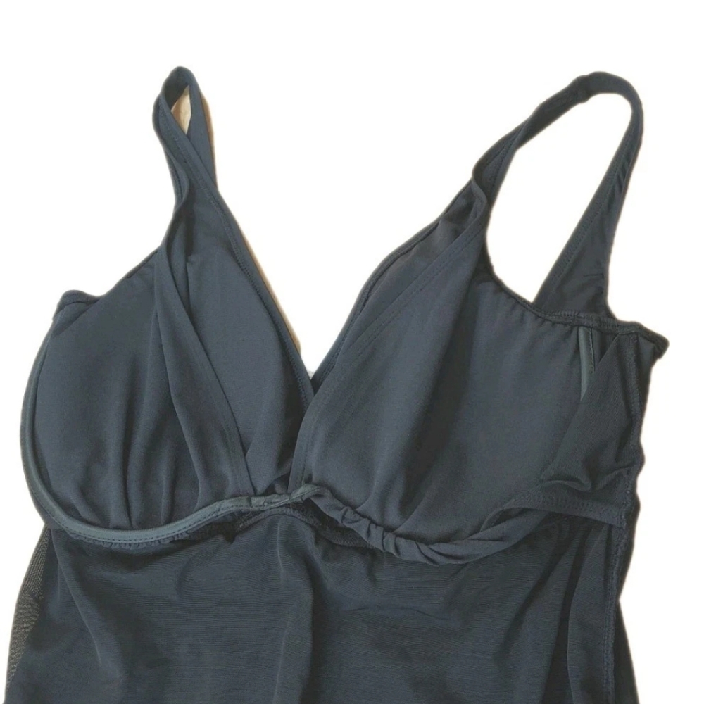 Lauren Ralph Lauren Twist Front Swimsuit Woman 16W Underwire Shaping Black Nwt - Picture 11 of 14